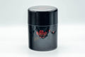 Japanese Chazutsu - Red Floral Black Lacquer Tea Canister - 350ml - Tezumi