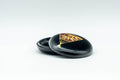 Japanese Tea Ceremony Utensil Set - Kyo-yaki Furidashi, Chakindashi, and Lacquer Chasenzutsu and Kogo - the black lacquer kogo incense container with fan motif