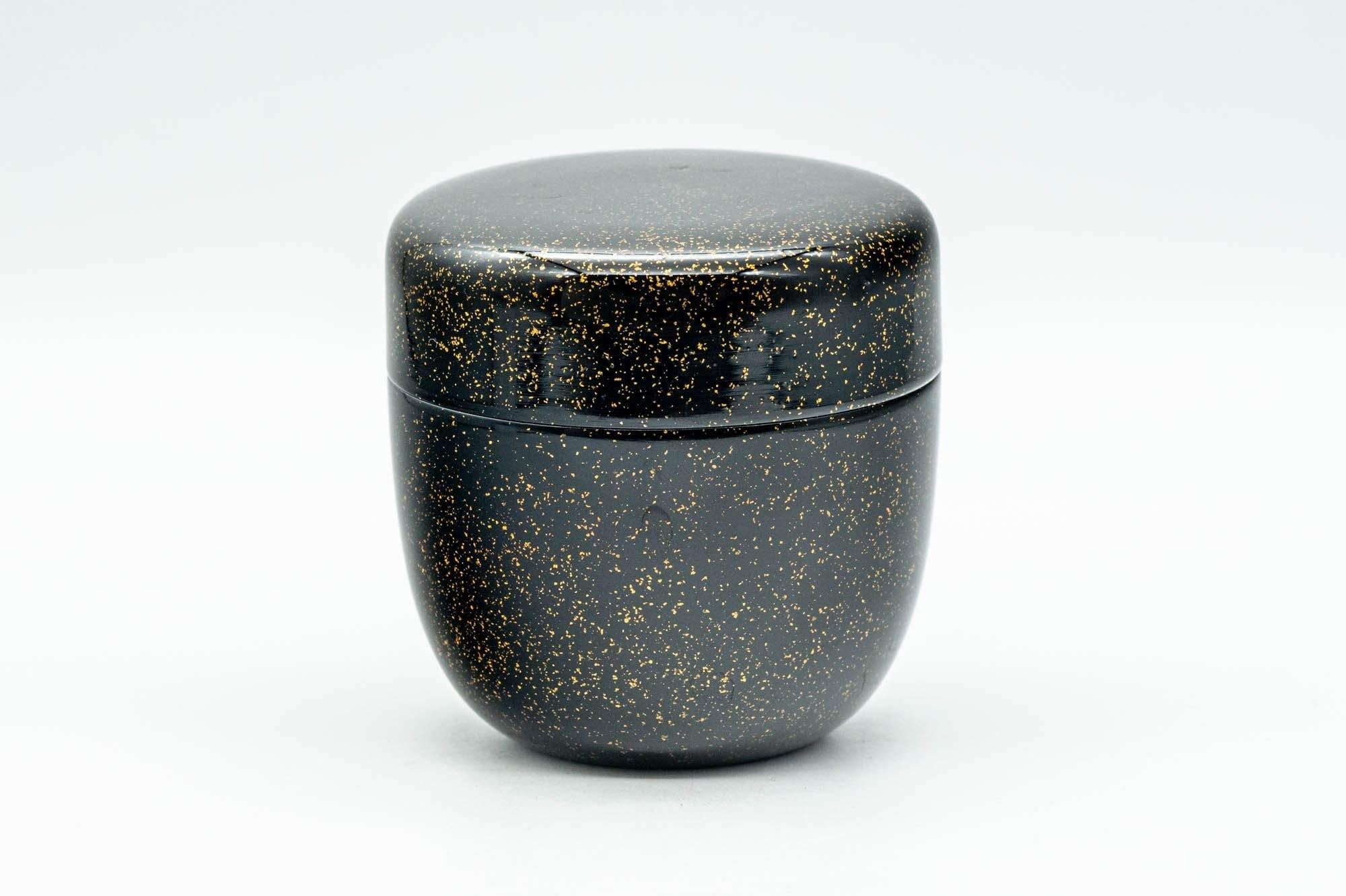 Japanese Natsume - Gold Speckled Black Lacquer Matcha Tea Caddy - 100ml - Tezumi