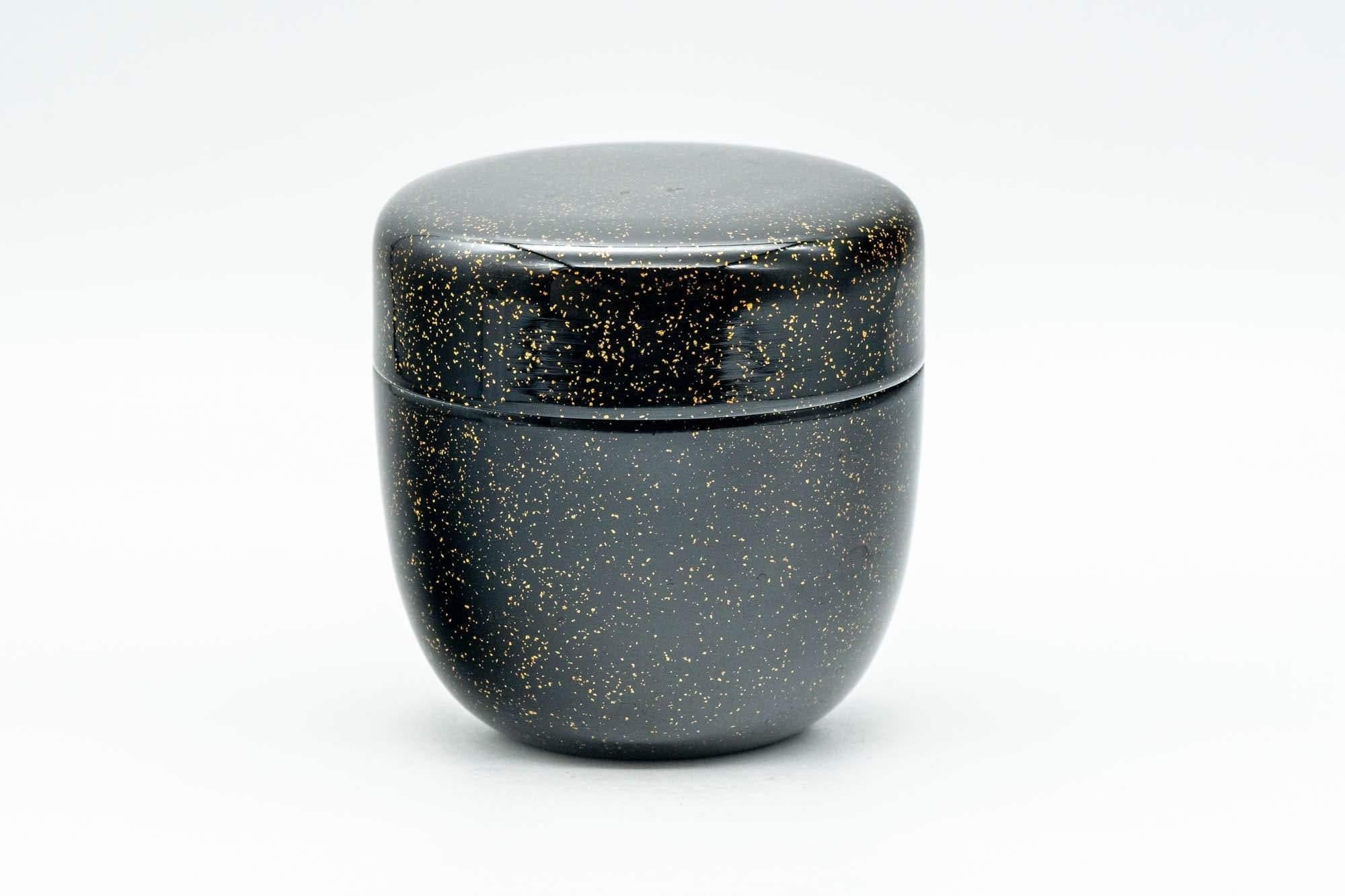 Japanese Natsume - Gold Speckled Black Lacquer Matcha Tea Caddy - 100ml - Tezumi