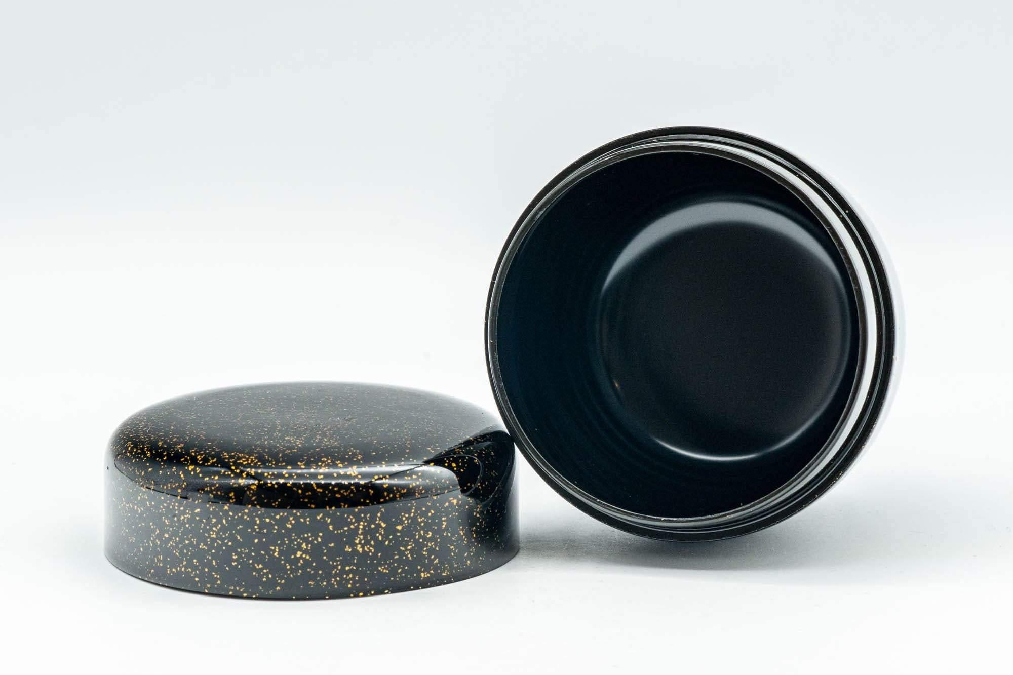 Japanese Natsume - Gold Speckled Black Lacquer Matcha Tea Caddy - 100ml - Tezumi