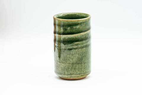 Tezumi — Japanese Teacup Set - 4 Uniquely Glazed Tsutsu-gata Yunomi - 125ml — tipped to show the interior