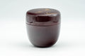 Japanese Natsume - Floral Red Burgundy Lacquer Matcha Tea Caddy - 100ml - Tezumi