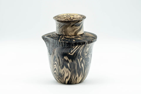 Japanese Chatsubo - Suminagashi Marbled Wooden Tea Canister - 200ml - Tezumi