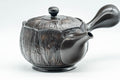 Tezumi — Japanese Kyusu - Textured Black Kurodei Tokoname-yaki Teapot - 250ml — closeup of the decoration