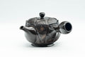 Tezumi — Japanese Kyusu - Textured Black Kurodei Tokoname-yaki Teapot - 250ml — three-quarter view from the opposite side
