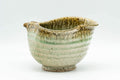 Tezumi — Japanese Katakuchi - Beige Green Crazed Glazed Tea Pouring Bowl - 400ml — three-quarter view