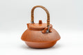 Japanese Tea Set - Morishita Gisen - Tokoname-yaki Debeso Dobin Teapot with 5 Yunomi Teacups - side view of the dobin teapot