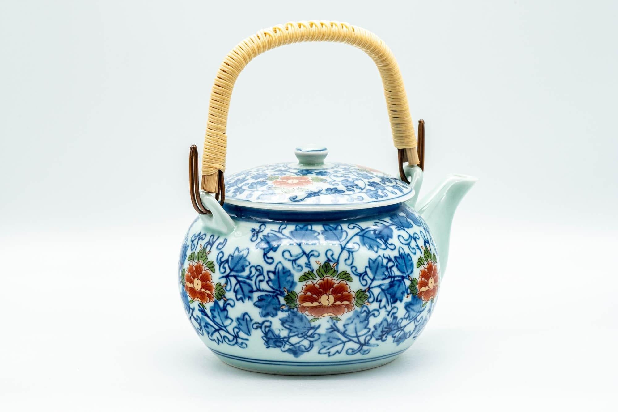 Japanese Dobin - Blue Floral Debeso Top-handled Teapot - 500ml - Tezumi