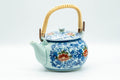 Japanese Dobin - Blue Floral Debeso Top-handled Teapot - 500ml - Tezumi
