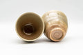 Tezumi — Japanese Teacups - Pair of Large Green Yunomi - 180ml — three-quarter view