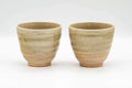 Tezumi — Japanese Teacups - Pair of Large Green Yunomi - 180ml — front view from another angle