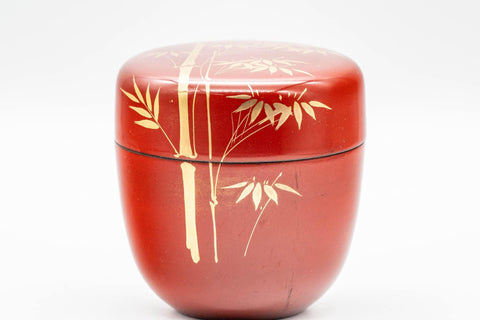 Tezumi — Japanese Natsume - Bamboo Red Lacquer Matcha Tea Caddy - 100ml — additional view