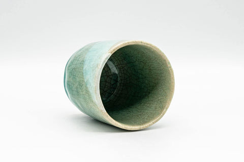 Japanese Teacup - Crazed Blue Green Glaze Wabi-Sabi Yunomi - 180ml - Tezumi