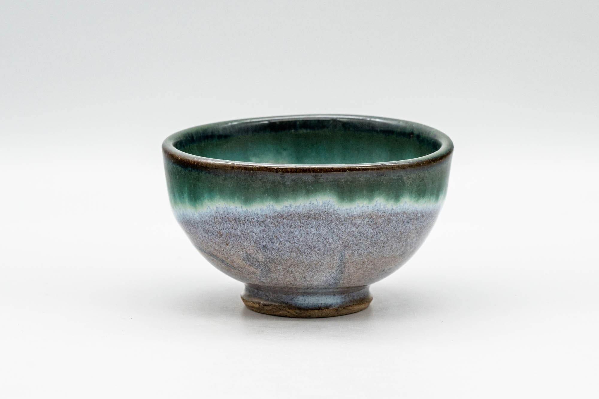 Japanese Teacup - Green Turquoise Drip-Glazed Yunomi - 90ml - Tezumi