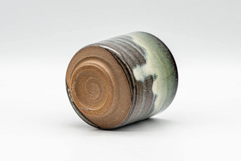 Japanese Teacup - Green Hare's Fur Drip-Glazed Yunomi - 110ml - Tezumi