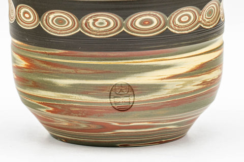 Japanese Teacup - 山善 Watanabe Yamazen - Nerikomi Tokoname-yaki Yunomi - 140ml