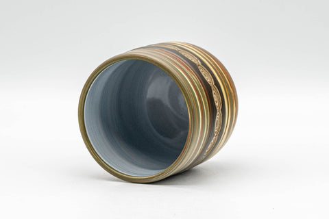 Japanese Teacup - 山善 Watanabe Yamazen - Nerikomi Tokoname-yaki Yunomi - 140ml