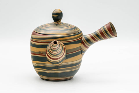 Japanese Kyusu - 練り込み Nerikomi Tokoname-yaki Do-ake Teapot  - 200ml