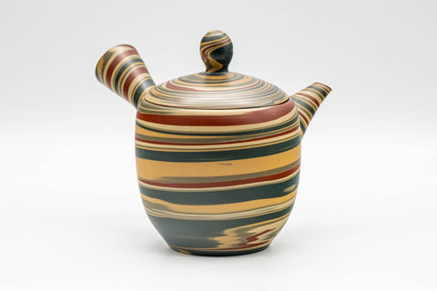 Japanese Kyusu - Nerikomi Tokoname-yaki Do-ake Teapot - 200ml - another angle of the marbled teapot