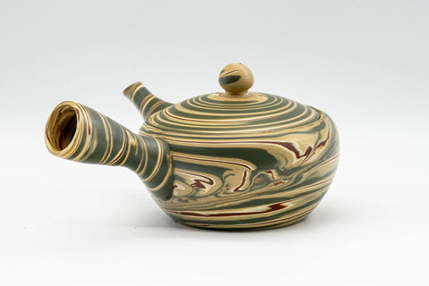 Japanese Kyusu - 陶仙 Hida Tosen - Nerikomi Tokoname-yaki Debeso Teapot - 230ml