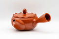 Tezumi — Japanese Kyusu - Crowned and Engraved Tokoname-yaki Teapot - 275ml — side view showing the spout