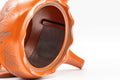 Tezumi — Japanese Kyusu - Crowned and Engraved Tokoname-yaki Teapot - 275ml — side profile showing the spout and handle