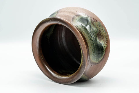 Japanese Kensui - Green Glazed Thumb Indented Water Bowl - 700ml - Tezumi