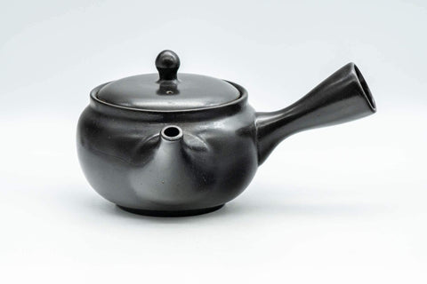Japanese Kyusu - Black Kurodei Tokoname-yaki Basket Strainer Teapot - 330ml - Tezumi