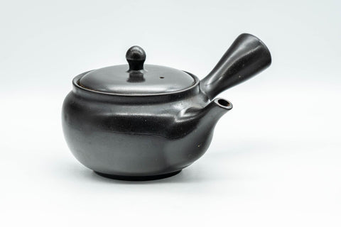 Japanese Kyusu - Black Kurodei Tokoname-yaki Basket Strainer Teapot - 330ml - Tezumi