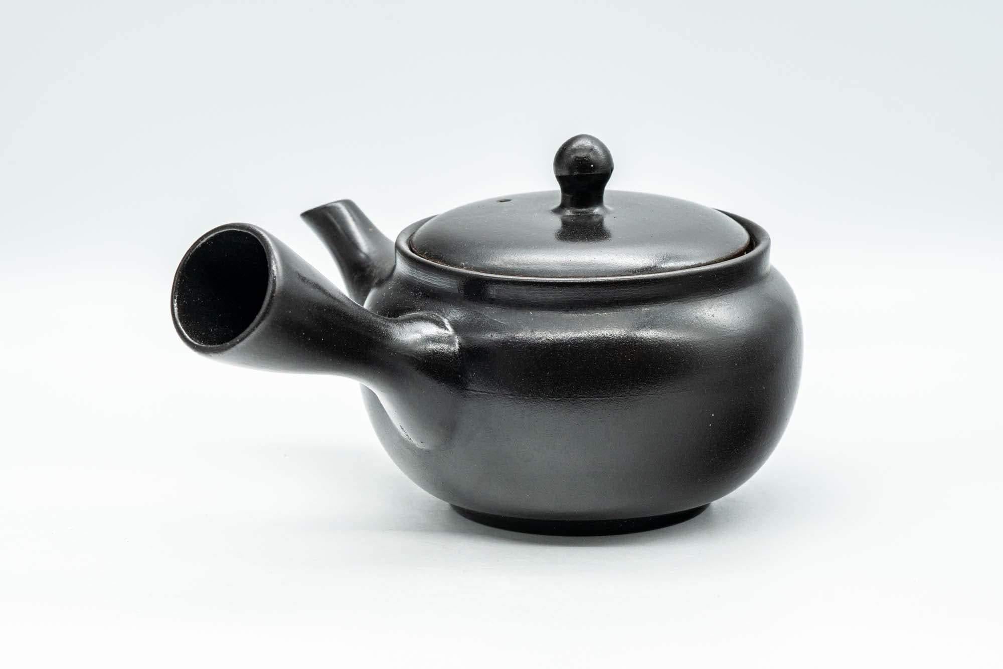 Japanese Kyusu - Black Kurodei Tokoname-yaki Basket Strainer Teapot - 330ml - Tezumi
