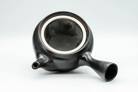 Japanese Kyusu - Black Kurodei Tokoname-yaki Basket Strainer Teapot - 330ml - Tezumi