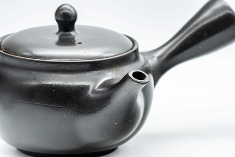 Japanese Kyusu - Black Kurodei Tokoname-yaki Basket Strainer Teapot - 330ml - Tezumi