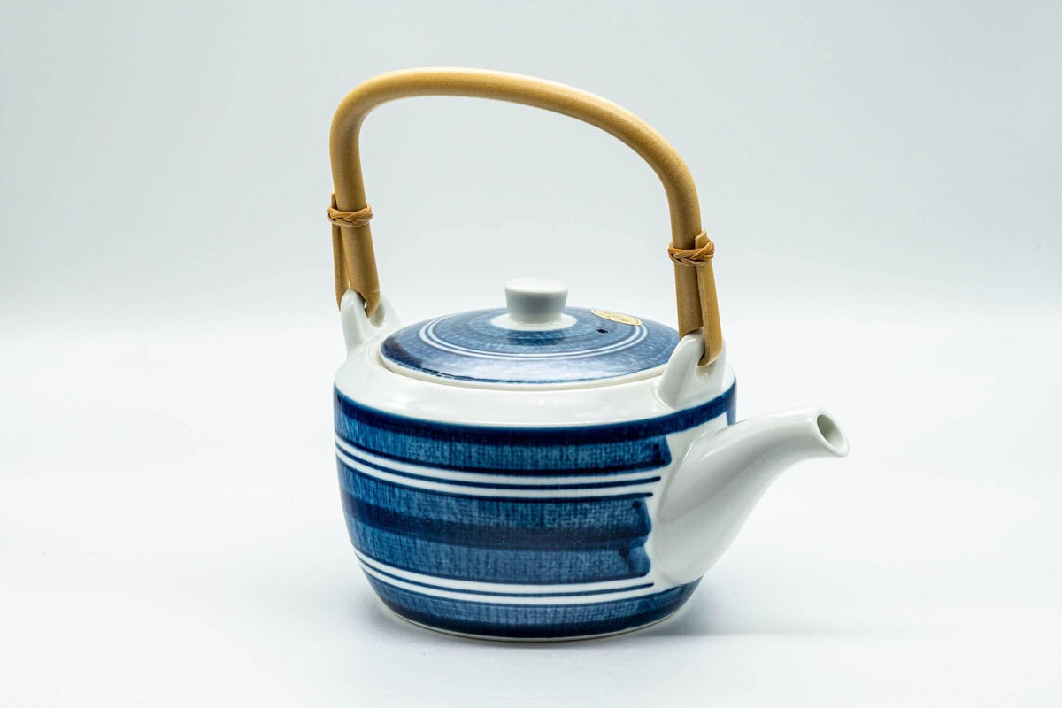 Japanese Dobin - Blue and White Striped Top-Handled Teapot - 380ml – Tezumi