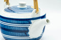 Japanese Dobin - Blue and White Striped Top-Handled Teapot - 380ml - Tezumi