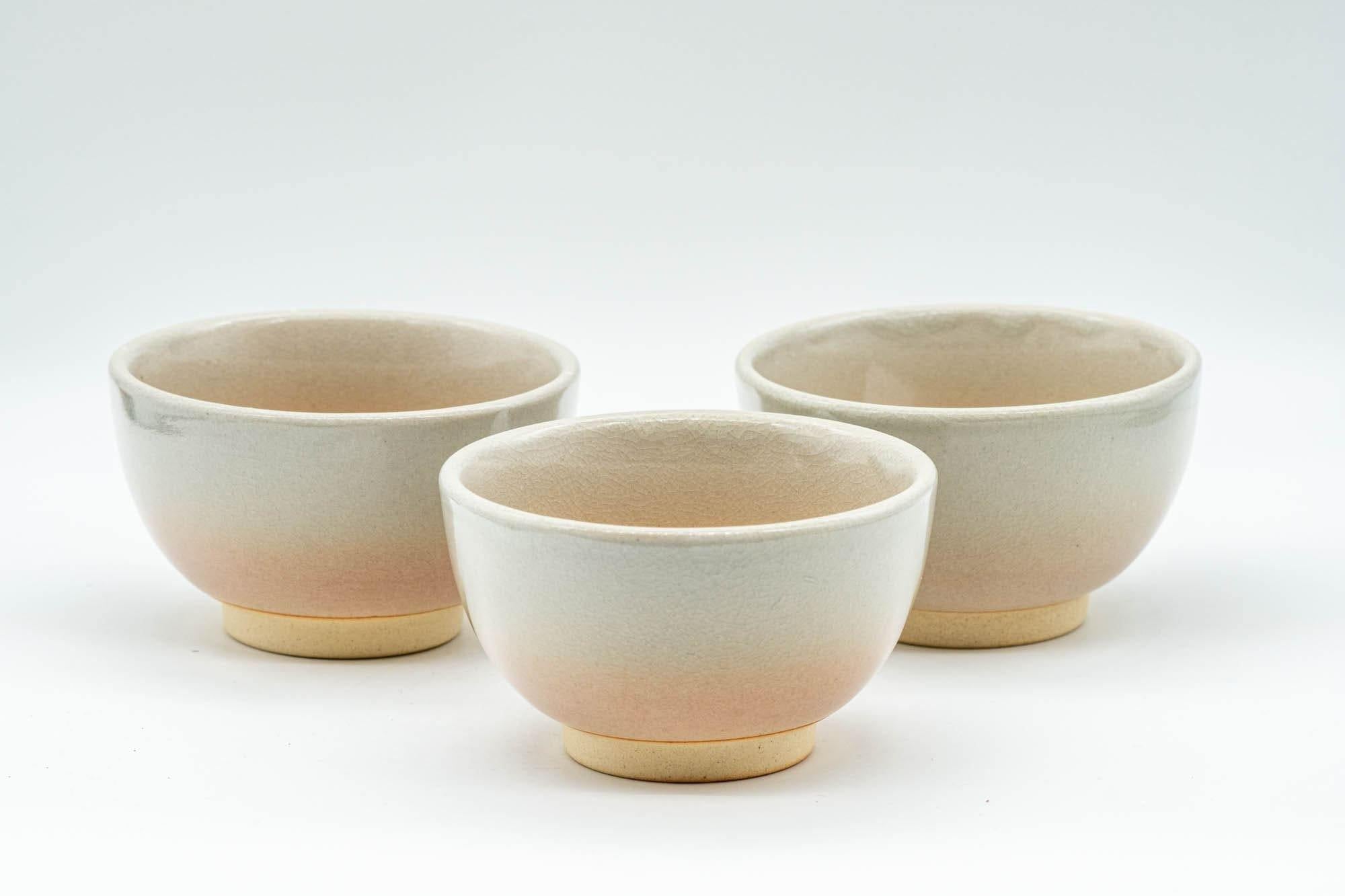 Japanese Teacups - Set of 3 Beige Glazed Hagi-yaki Yunomi - 120ml - Tezumi