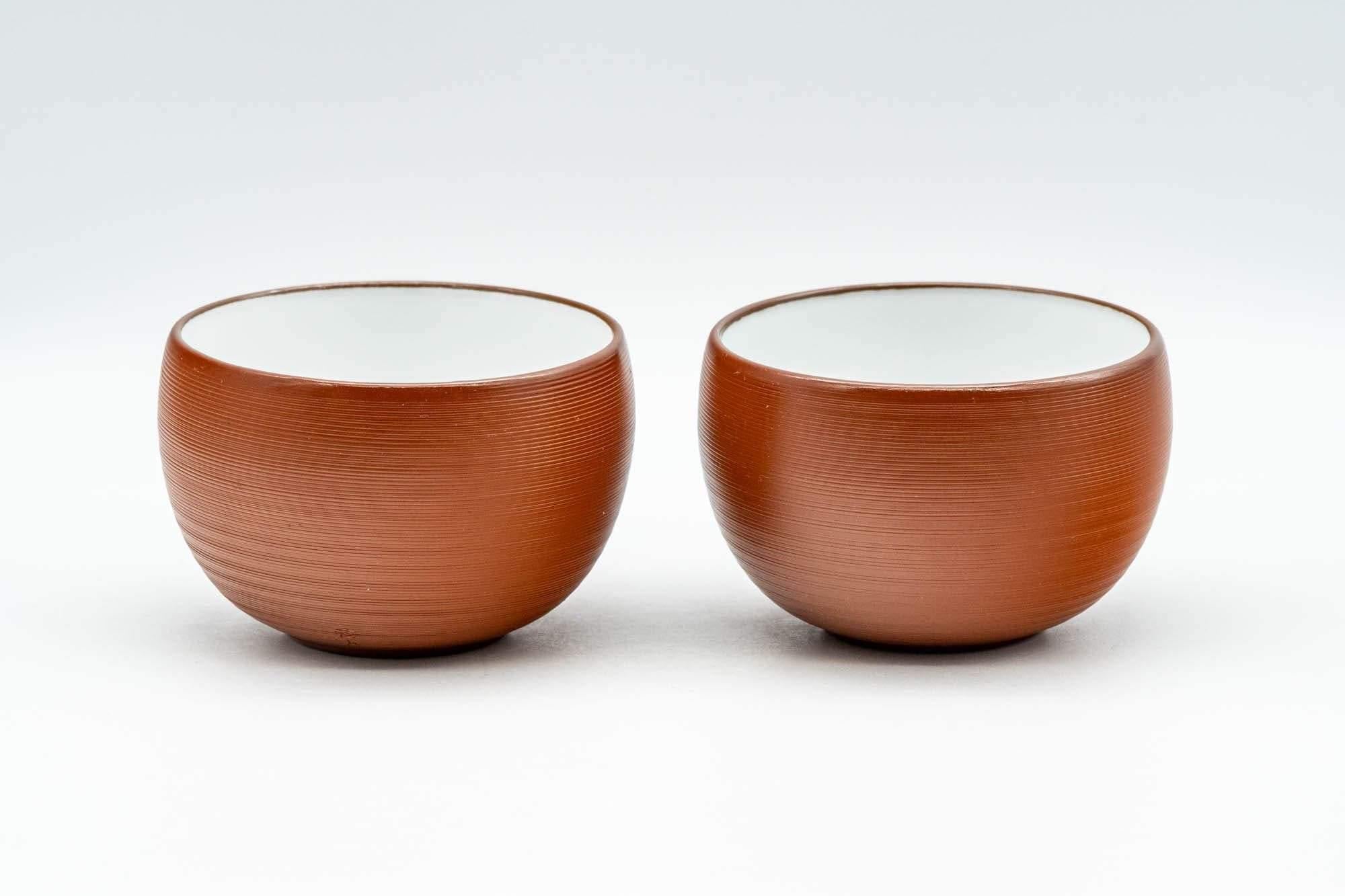Japanese Teacups - Pair of White Inner Glazed Tokoname-yaki Yunomi - 100ml - Tezumi