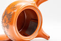 Tezumi — Japanese Kyusu - Floral Engraved Tokoname-yaki Teapot - 350ml — side profile showing the spout and handle