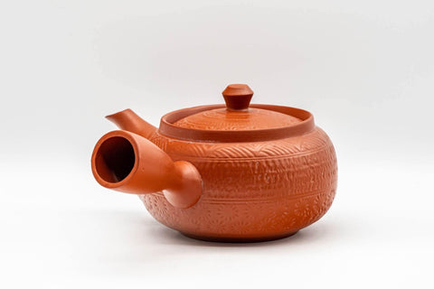 Japanese Kyusu - Floral Geometric Tokoname-yaki Teapot - 350ml - Tezumi