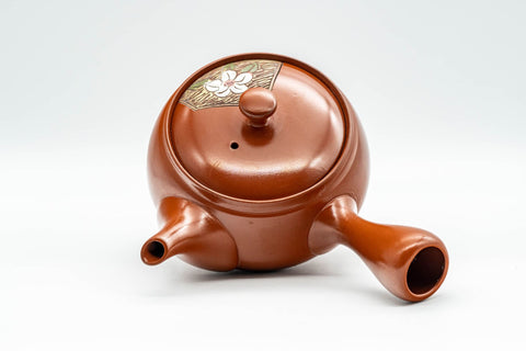 Japanese Kyusu - Floral Engraved Tokoname-yaki Debeso Teapot - 320ml - Tezumi