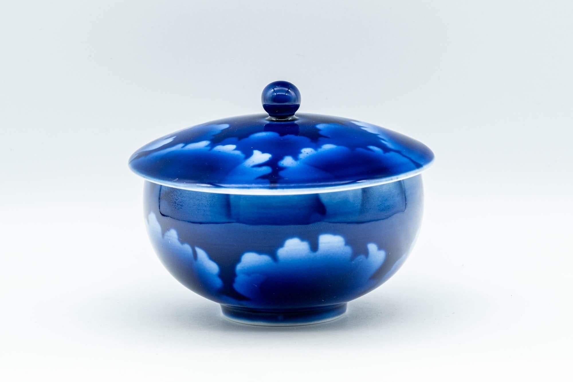 Japanese Teacup - Blue Floral Lidded Yunomi - 150ml - Tezumi